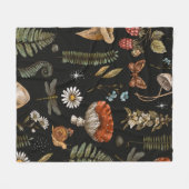 ヴィンテージウッドランド自然シームレスパターン。甘仁田 フリースブランケット (正面(横))