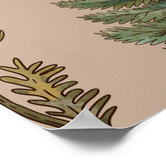 ヴィンテージウッドランド自然シームレスパターン。甘仁田 ポスター (角)