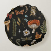 ヴィンテージウッドランド自然シームレスパターン。甘仁田 ラウンドクッション (裏面)