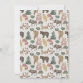 ヴィンテージウッドランド赤ちゃんシャワーベアームース、ムース、フクロウ 招待状 (裏面)