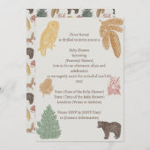 ヴィンテージウッドランド赤ちゃんシャワーベアームース、ムース、フクロウ 招待状 (正面/裏面)