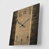 ヴィンテージウッドルックバーラップ素朴 スクエア壁時計 (傾斜)