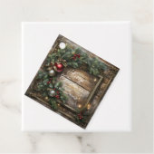 ヴィンテージウッドレッドベリーとホリークリスマス フェイバータグ (インサイチュ)