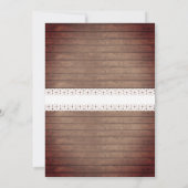 ヴィンテージウッドレッドホワイト＆ブルーバンティング 7月4日 招待状 (裏面)