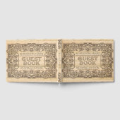 ヴィンテージウッド焼き彫りルックゲストブック ゲストブック (全面)