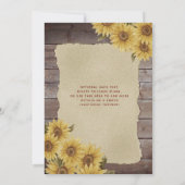ヴィンテージウッド破れた紙ヒマワリQuinceanera 招待状 (裏面)