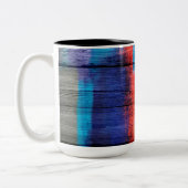 ヴィンテージウッド絵画抽象芸術#11 ツートーンマグカップ (左)