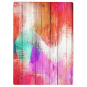 ヴィンテージウッド絵画抽象芸術#2 クリップボード (裏面)