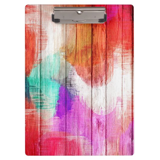 ヴィンテージウッド絵画抽象芸術#2 クリップボード (正面)