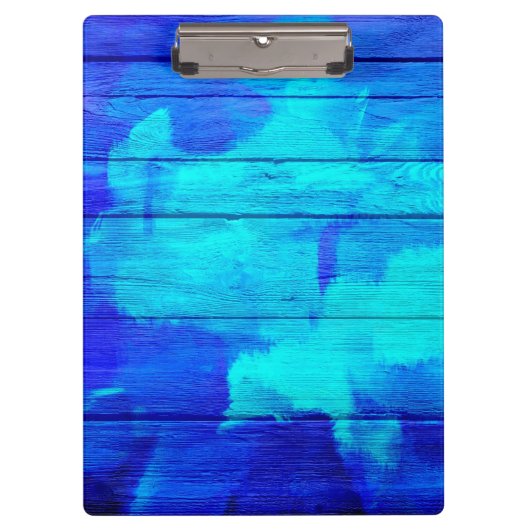 ヴィンテージウッド絵画抽象芸術#5 クリップボード (正面)