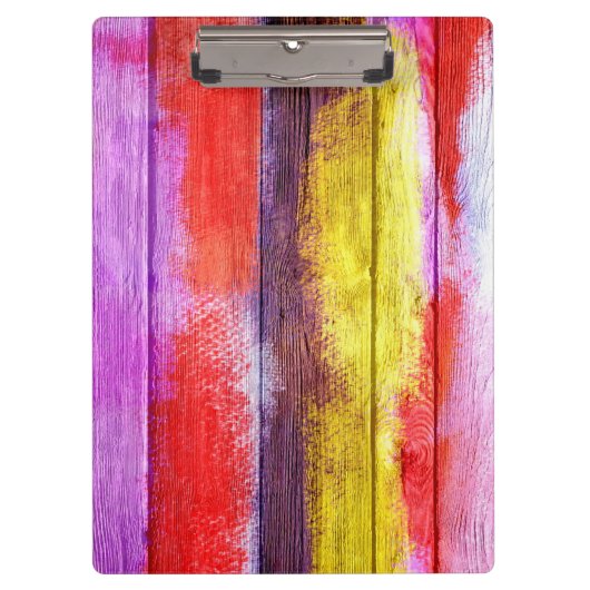 ヴィンテージウッド絵画抽象芸術#9 クリップボード (正面)