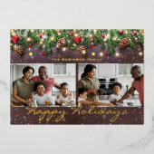 ヴィンテージウッド ハッピーホリデイズ 2 フォト 箔シーズンカード (正面)