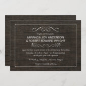 ヴィンテージウッ素朴ド結婚式招待状 招待状 (正面/裏面)