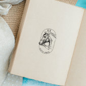 ヴィンテージウマモダンー、Ex Libris Book ラバースタンプ