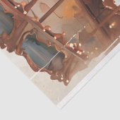 ヴィンテージウマ回転木馬デクページ紙。 薄葉紙 (詳細)