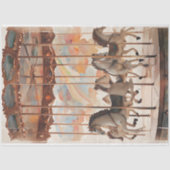 ヴィンテージウマ回転木馬デクページ紙。 薄葉紙 (正面)