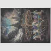 ヴィンテージウマ回転木馬デクページ紙。 薄葉紙 (正面)