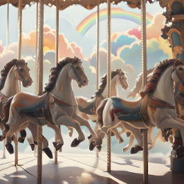 ヴィンテージウマ回転木馬デクページ紙。 薄葉紙