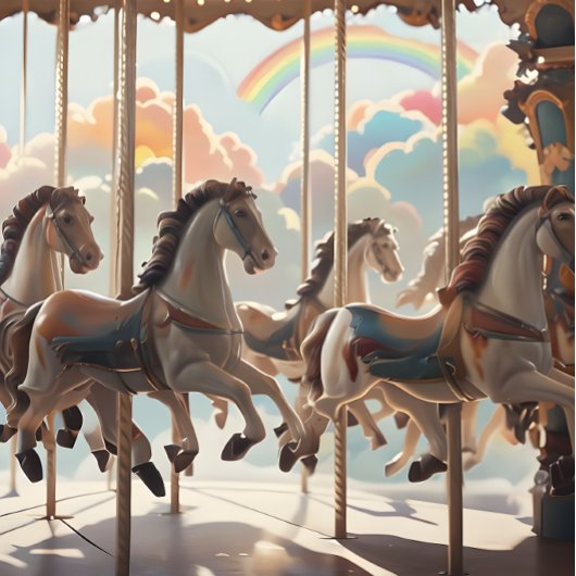 ヴィンテージウマ回転木馬デクページ紙。 薄葉紙