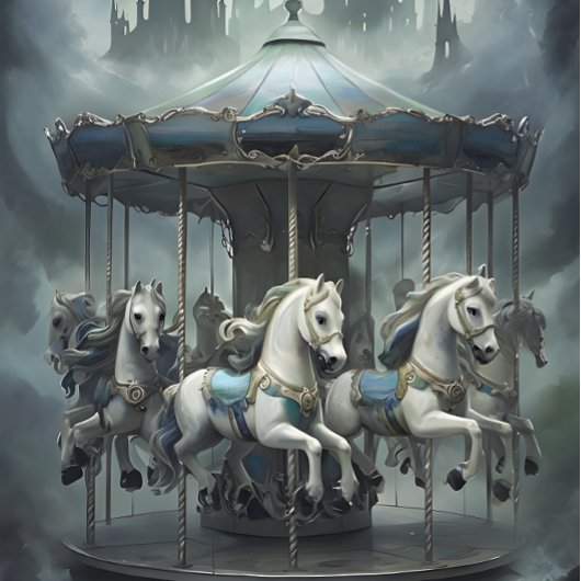 ヴィンテージウマ回転木馬デクページ紙。 薄葉紙