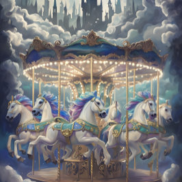 ヴィンテージウマ回転木馬デクページ紙。 薄葉紙