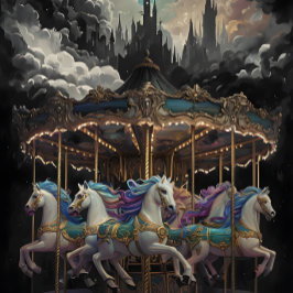 ヴィンテージウマ回転木馬デクページ紙。 薄葉紙