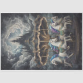 ヴィンテージウマ回転木馬デクページ紙。 薄葉紙 (正面)