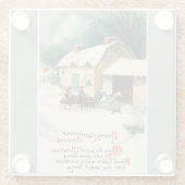 ヴィンテージウマ描スレイクリスマス ガラスコースター (裏面)