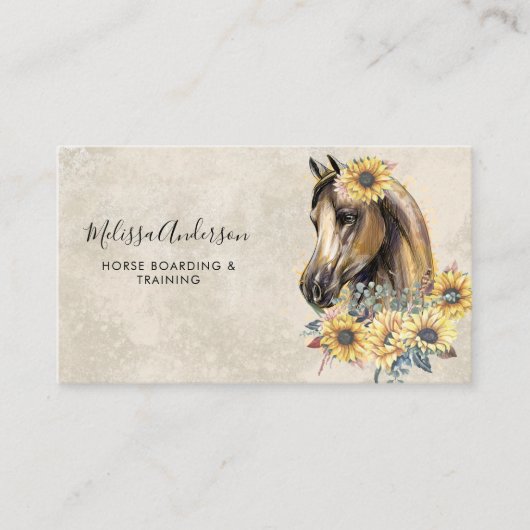 ヴィンテージウマ科のウスサンフラワーズエクエストリアン 名刺 (正面)