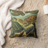 ヴィンテージウミガメとウミガメby Ernst Haeckel クッション (ブランケット)