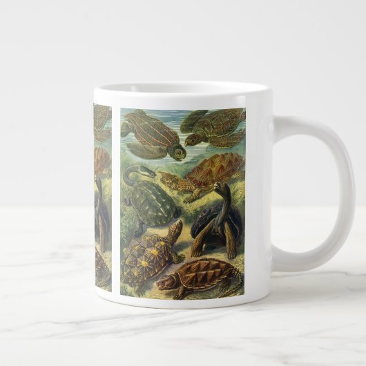 ヴィンテージウミガメとウミガメby Ernst Haeckel ジャンボコーヒーマグカップ (右)