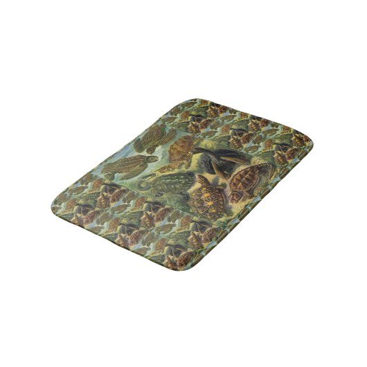 ヴィンテージウミガメとウミガメby Ernst Haeckel バスマット (アングル)
