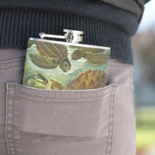 ヴィンテージウミガメとウミガメby Ernst Haeckel フラスク (インサイチュ)