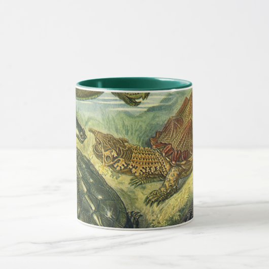 ヴィンテージウミガメとウミガメby Ernst Haeckel マグカップ (中央)