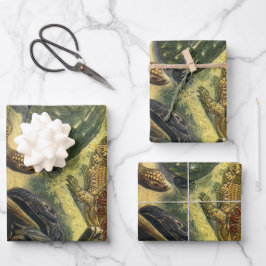 ヴィンテージウミガメとウミガメby Ernst Haeckel ラッピングペーパーシート