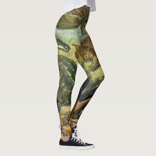 ヴィンテージウミガメとウミガメby Ernst Haeckel レギンス (右)