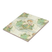 ヴィンテージウミガメ模様航海のの人魚 タイル (側面)