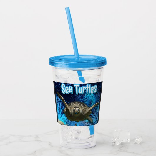 ヴィンテージウミガメ海 アクリルタンブラー (アイス正面)