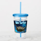 ヴィンテージウミガメ海 アクリルタンブラー (正面)
