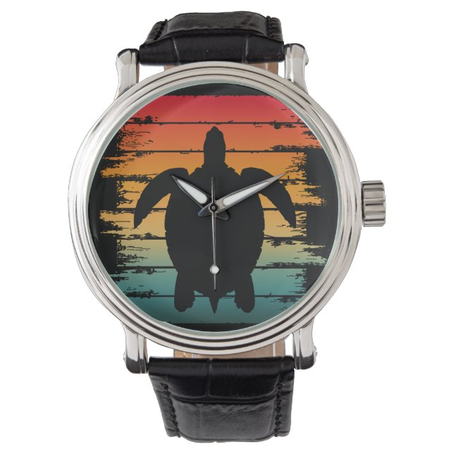 ヴィンテージウミガメ爬虫類 腕時計 (正面)