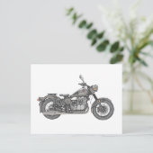 ヴィンテージウラルバイクアンティークバイクスケッチ ポストカード (スタンド正面)