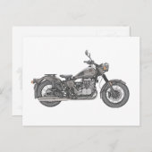 ヴィンテージウラルバイクアンティークバイクスケッチ ポストカード (正面/裏面)