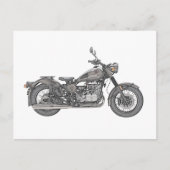 ヴィンテージウラルバイクアンティークバイクスケッチ ポストカード (正面)