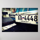 ヴィンテージウルグアイの車の南アメリカ旅行 ポスター (正面)