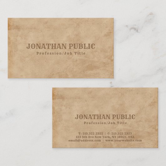 ヴィンテージウルトラ感動的シック高級クリエイティブ 名刺 (正面/裏面)