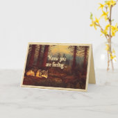 ヴィンテージウルフのグリーティングカード カード (黄色い花)