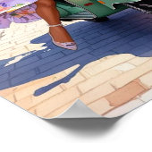 ヴィンテージウーマンオンスクーターinローマ – レトロ旅行 ポスター (角)