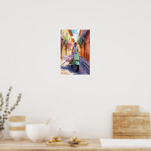 ヴィンテージウーマンオンスクーターinローマ – レトロ旅行 ポスター (キッチン)