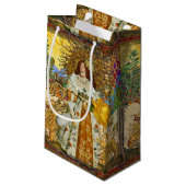 ヴィンテージウーマンゴールデンサン：レオ〔占星術の〕十二宮図コラージアート スモールペーパーバッグ (裏面アングル)