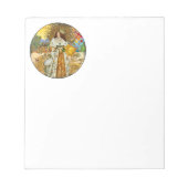 ヴィンテージウーマンゴールデンサン:レオ〔占星術の〕十二宮図コラージアート ノートパッド (正面)